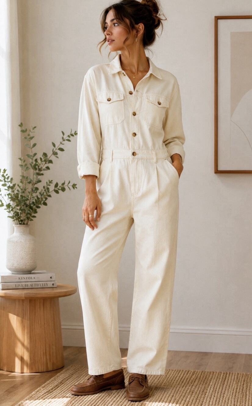 Madewell NWT Utility Jumpsuit Size 6 Cream Ivory Ctn Boilersuit Lyocell NU498